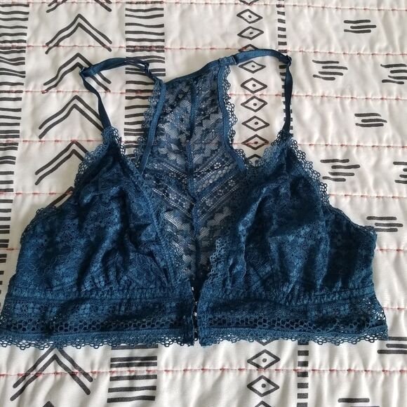 Victoria's Secret Teal Front Closure Racerback Bralette Medium - Picture 1 of 7